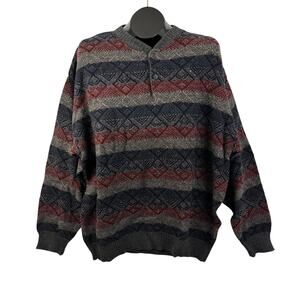 Vintage Van Heusen Knit Sweater XL NWT Geometric Stripe Crewneck 90s‎ Grandpa